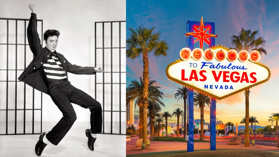 Elvis and Las Vegas sign